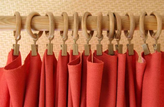 drapery works red curtains